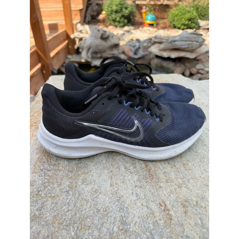 Nike Downshifter 11 Womens Running Shoes Black Purple CW3413-001 Size 8.5